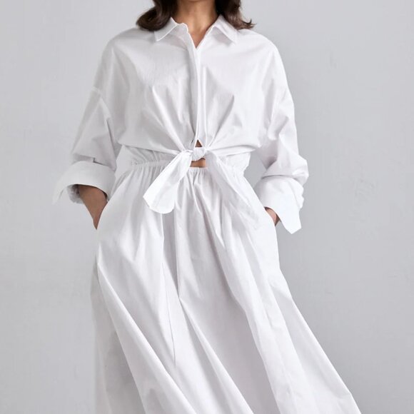 New STAUD Lisa White Midi Dress - Picture 2 of 6